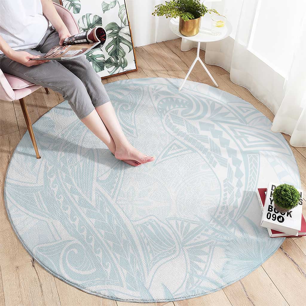 Polynesia Round Carpet Sharks Duo Tropical Off White