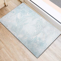 Polynesia Rubber Doormat Sharks Duo Tropical Off White
