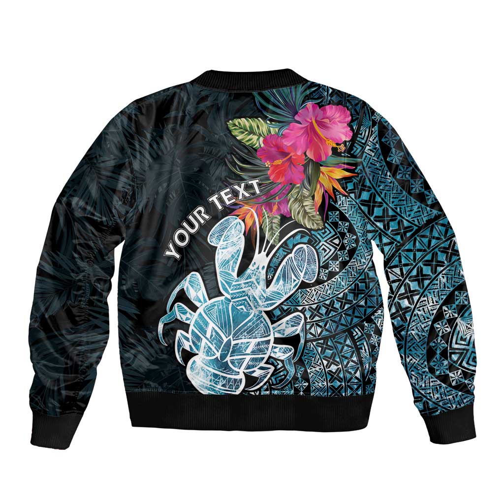 Niue Personalised Bomber Jacket Hiapo Mix Coconut Crab