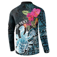 Niue Personalised Button Sweatshirt Hiapo Mix Coconut Crab