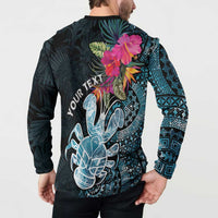 Niue Personalised Button Sweatshirt Hiapo Mix Coconut Crab