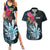 Niue Personalised Couples Matching Summer Maxi Dress and Hawaiian Shirt Hiapo Mix Coconut Crab