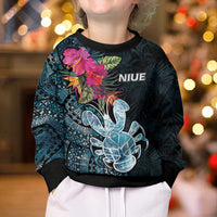 Niue Personalised Kid Ugly Christmas Sweater Hiapo Mix Coconut Crab