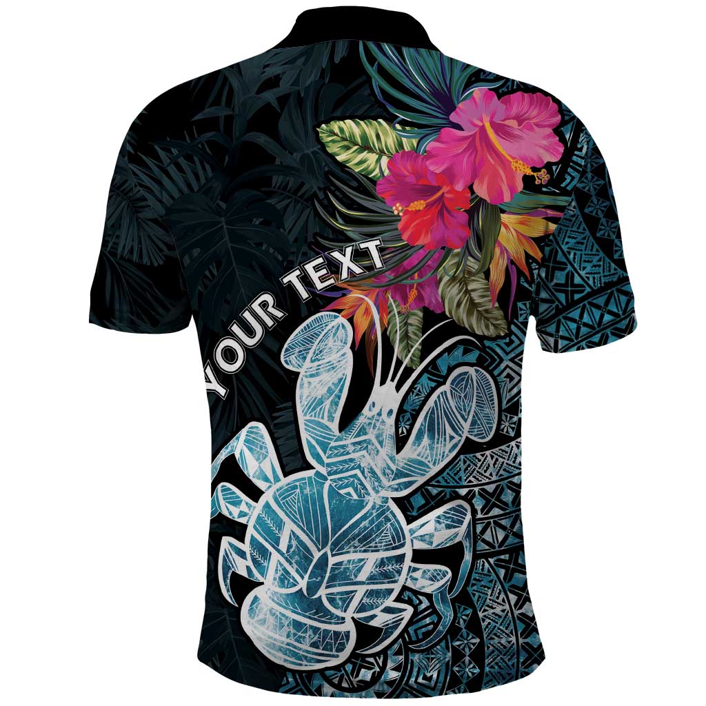 Niue Personalised Polo Shirt Hiapo Mix Coconut Crab LT7 - Polynesian Pride