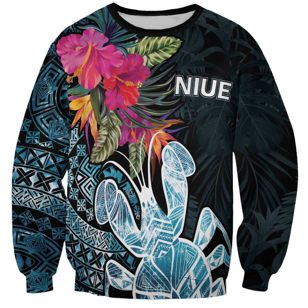 Niue Personalised Sweatshirt Hiapo Mix Coconut Crab