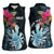 Niue Personalised Women Sleeveless Polo Shirt Hiapo Mix Coconut Crab