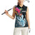 Niue Personalised Women Sleeveless Polo Shirt Hiapo Mix Coconut Crab