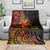 Niue Fakaalofa Atu Personalised Blanket Whale Hiapo Fiery Motif