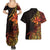 Niue Fakaalofa Atu Personalised Couples Matching Summer Maxi Dress and Hawaiian Shirt Whale Hiapo Fiery Motif