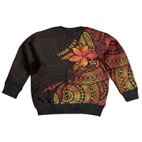 Niue Fakaalofa Atu Kid Ugly Christmas Sweater Whale Hiapo Fiery Motif