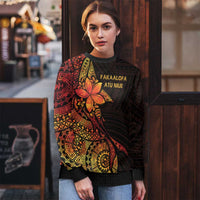 Niue Fakaalofa Atu Ugly Christmas Sweater Whale Hiapo Fiery Motif