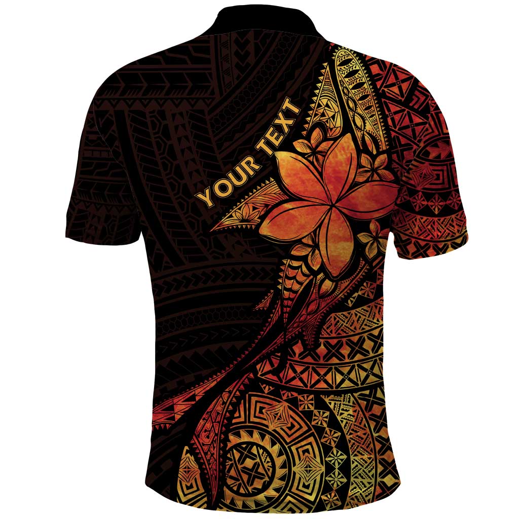 Niue Fakaalofa Atu Personalised Polo Shirt Whale Hiapo Fiery Motif