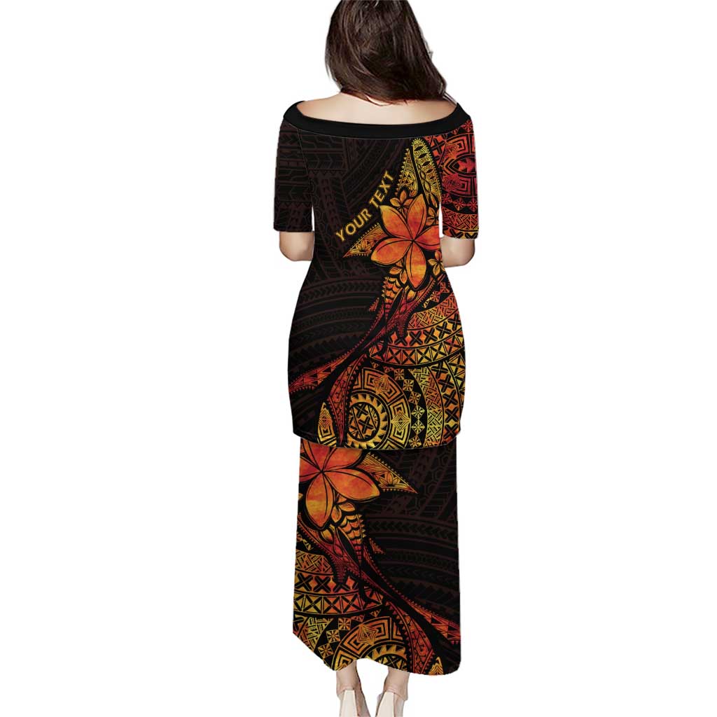 Niue Fakaalofa Atu Personalised Puletasi Whale Hiapo Fiery Motif