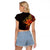 Niue Fakaalofa Atu Personalised Raglan Cropped T Shirt Whale Hiapo Fiery Motif