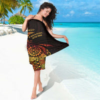 Niue Fakaalofa Atu Personalised Sarong Whale Hiapo Fiery Motif
