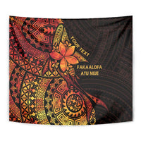 Niue Fakaalofa Atu Personalised Tapestry Whale Hiapo Fiery Motif