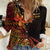 Niue Fakaalofa Atu Personalised Women Casual Shirt Whale Hiapo Fiery Motif