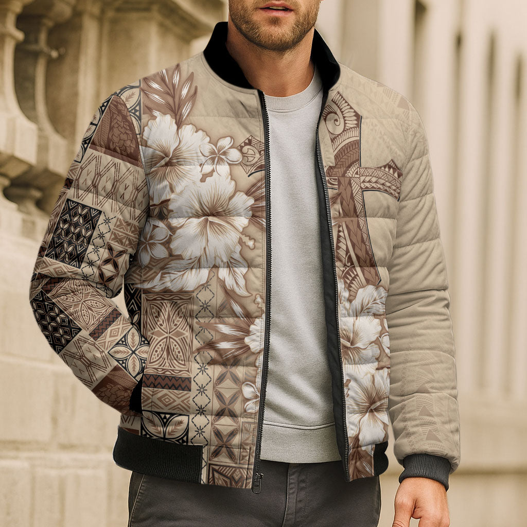 Samoa AIGA Mamanu Siapo Malu Motifs Bomber Puffer Jacket