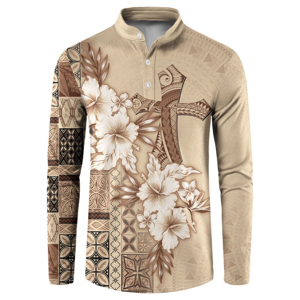 Samoa AIGA Mamanu Siapo Malu Motifs Button Sweatshirt