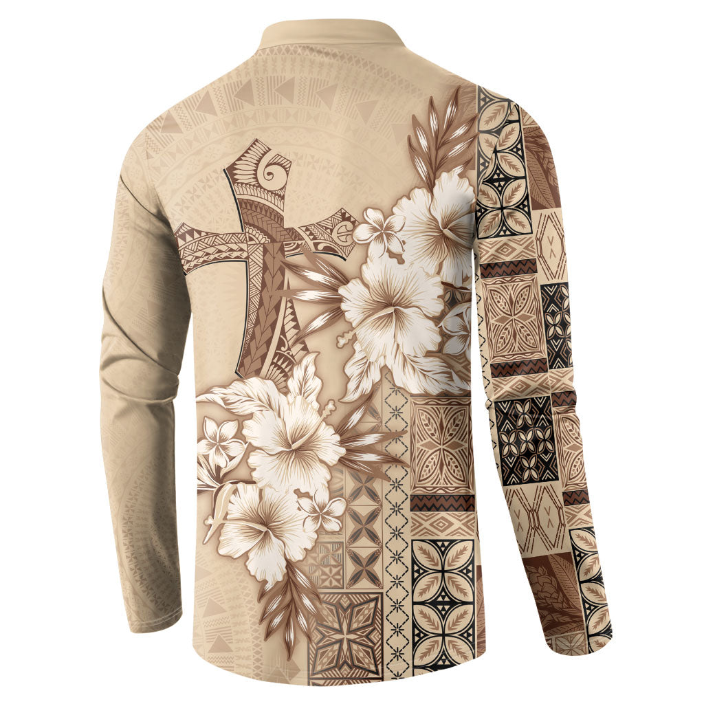 Samoa AIGA Mamanu Siapo Malu Motifs Button Sweatshirt