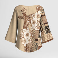 Samoa AIGA Mamanu Siapo Malu Motifs Kimono Sleeve Blouse LT7 - Polynesian Pride