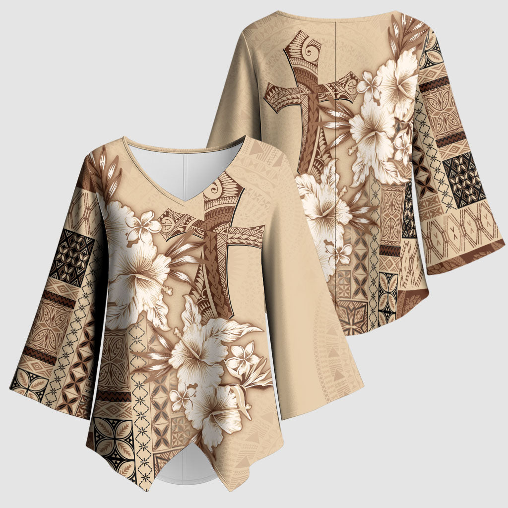 Samoa AIGA Mamanu Siapo Malu Motifs Kimono Sleeve Blouse LT7 - Polynesian Pride