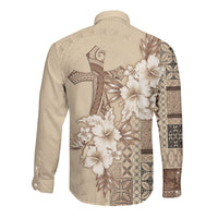 Samoa AIGA Mamanu Siapo Malu Motifs Long Sleeve Button Shirt LT7 - Polynesian Pride