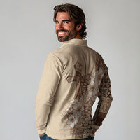 Samoa AIGA Mamanu Siapo Malu Motifs Long Sleeve Polo Shirt LT7 - Polynesian Pride