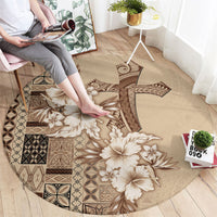 Samoa AIGA Mamanu Siapo Malu Motifs Round Carpet