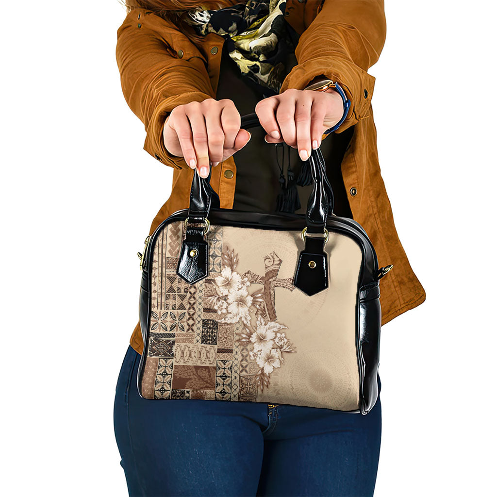 Samoa AIGA Mamanu Siapo Malu Motifs Shoulder Handbag LT7 One Size Beige - Polynesian Pride