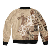 Samoa AIGA Mamanu Siapo Malu Motifs Sleeve Zip Bomber Jacket
