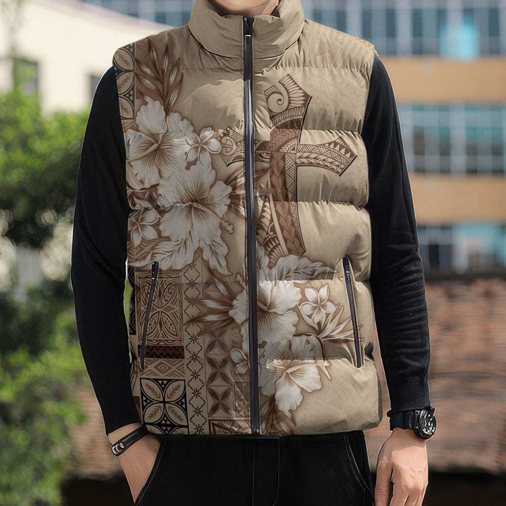 Samoa AIGA Mamanu Siapo Malu Motifs Sleeveless Puffer Jacket LT7 - Polynesian Pride