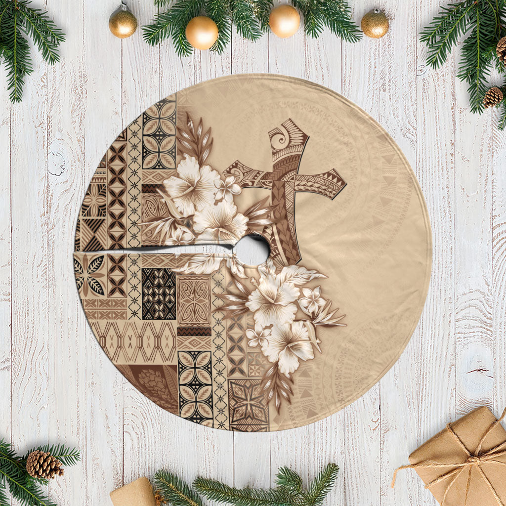 Samoa AIGA Mamanu Siapo Malu Motifs Tree Skirt LT7 Casual Beige - Polynesian Pride