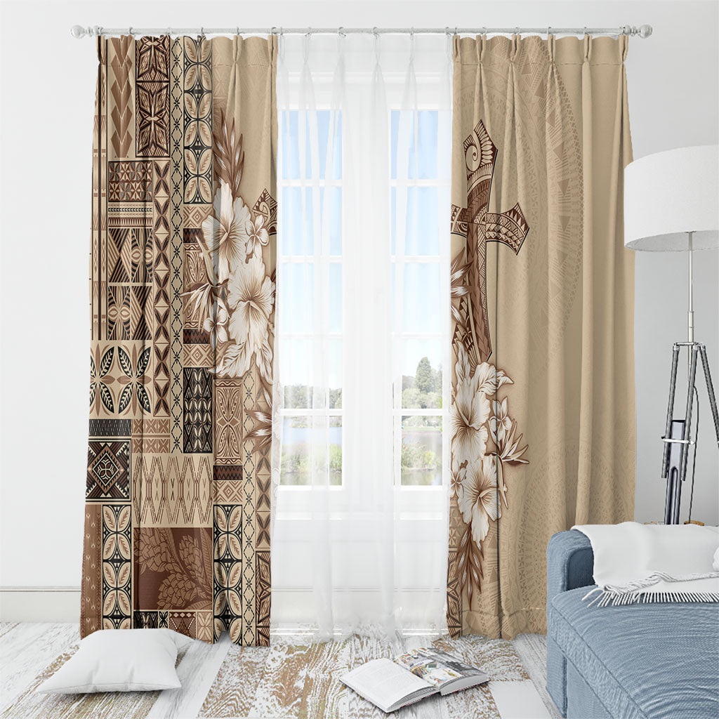 Samoa AIGA Mamanu Siapo Malu Motifs Window Curtain