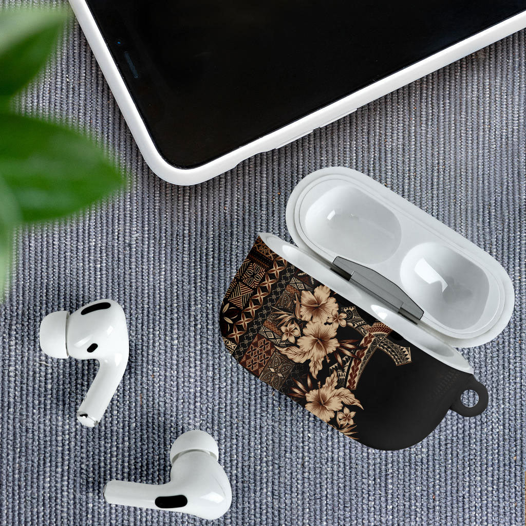 Samoa AIGA Mamanu Siapo Malu Motifs AirPods Case Black Ver LT7 - Polynesian Pride