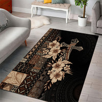 Samoa AIGA Mamanu Siapo Malu Motifs Area Rug Black Ver