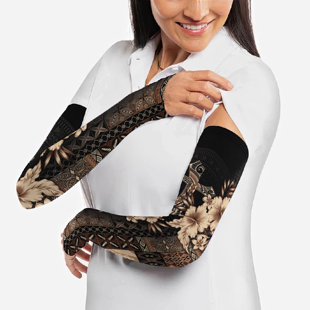 Samoa AIGA Mamanu Siapo Malu Motifs Arm Sleeves Black Ver