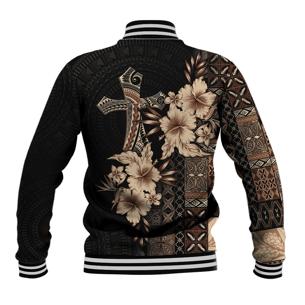 Samoa AIGA Mamanu Siapo Malu Motifs Baseball Jacket Black Ver