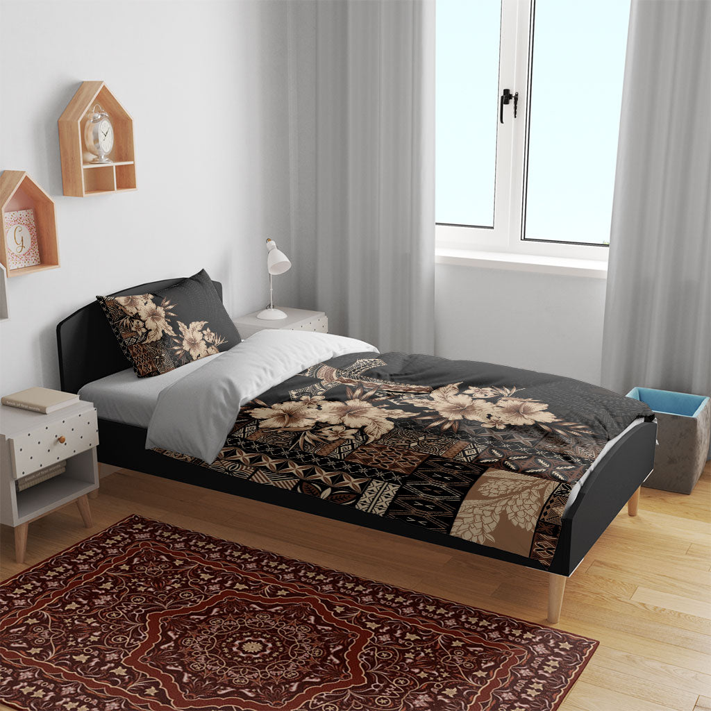 Samoa AIGA Mamanu Siapo Malu Motifs Bedding Set Black Ver