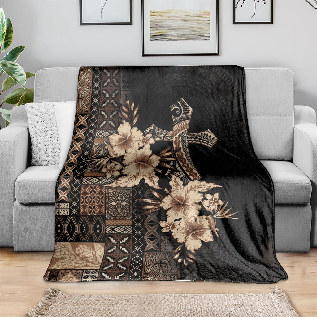 Samoa AIGA Mamanu Siapo Malu Motifs Blanket Black Ver