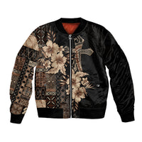 Samoa AIGA Mamanu Siapo Malu Motifs Bomber Jacket Black Ver