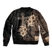 Samoa AIGA Mamanu Siapo Malu Motifs Bomber Jacket Black Ver