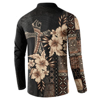 Samoa AIGA Mamanu Siapo Malu Motifs Button Sweatshirt Black Ver