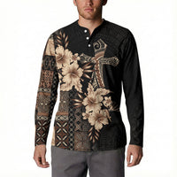 Samoa AIGA Mamanu Siapo Malu Motifs Button Sweatshirt Black Ver