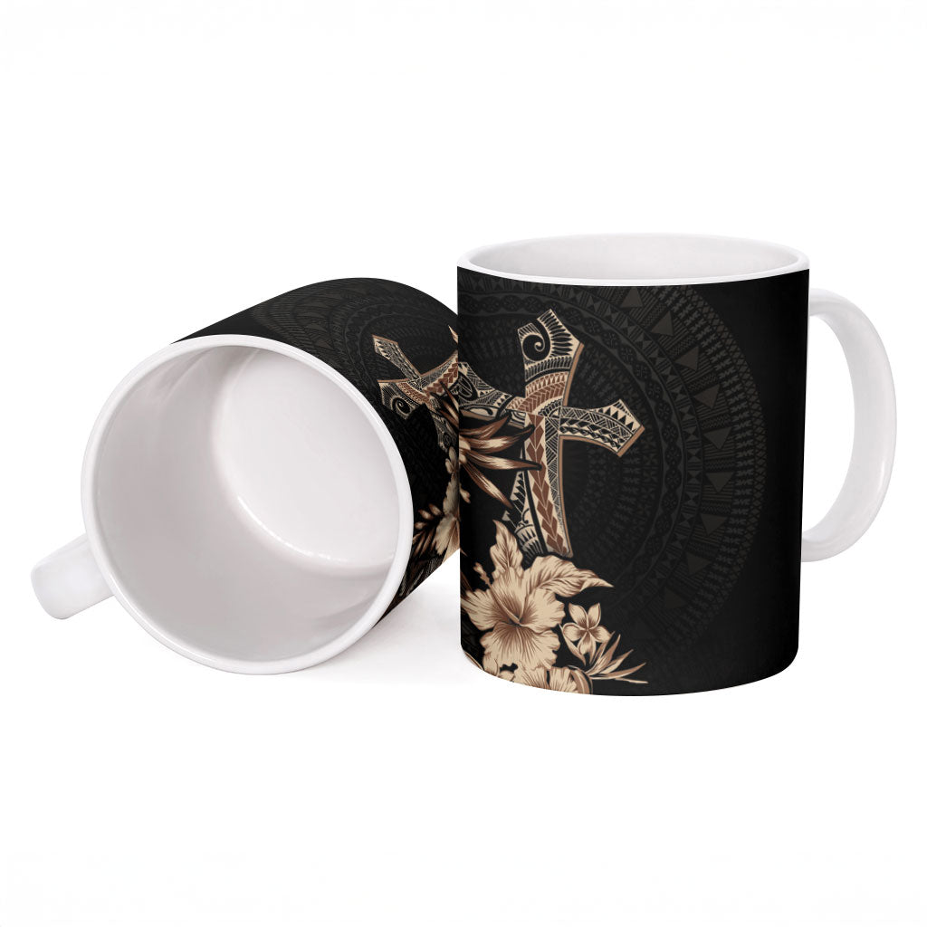 Samoa AIGA Mamanu Siapo Malu Motifs Ceramic Mug Black Ver