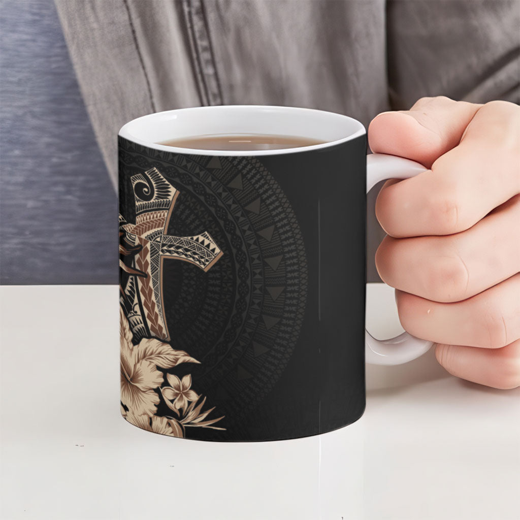 Samoa AIGA Mamanu Siapo Malu Motifs Ceramic Mug Black Ver