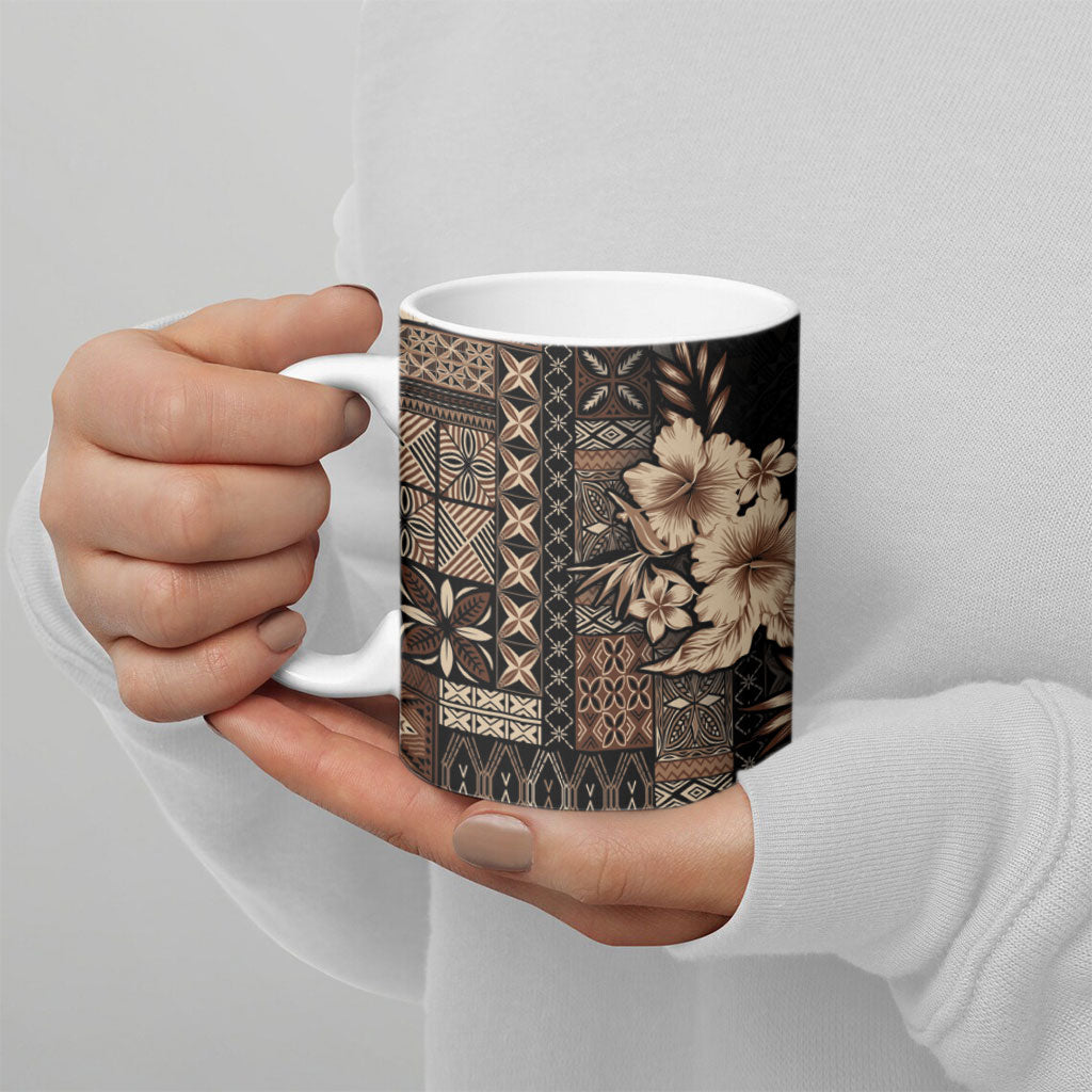 Samoa AIGA Mamanu Siapo Malu Motifs Ceramic Mug Black Ver