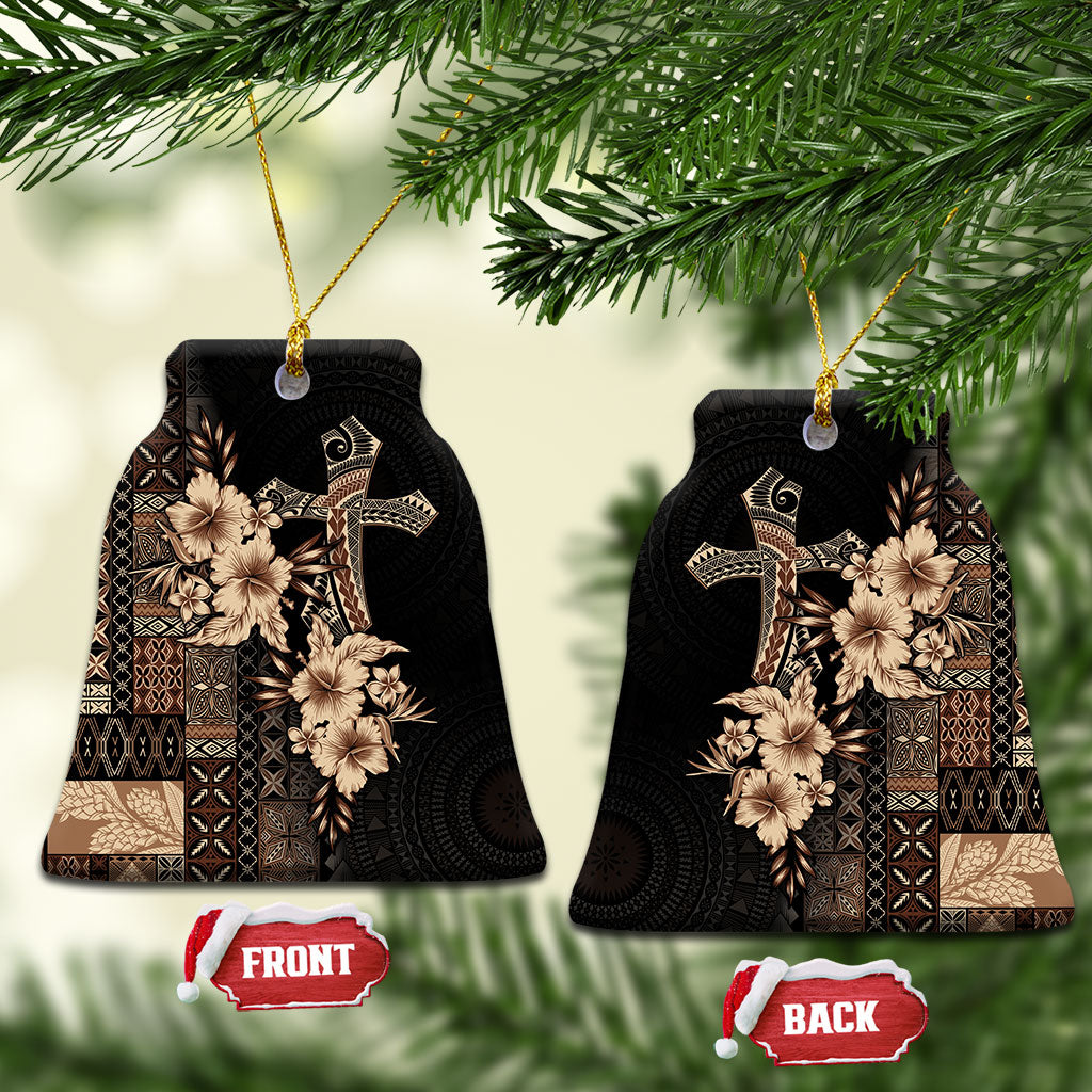 Samoa AIGA Mamanu Siapo Malu Motifs Ceramic Ornament Black Ver