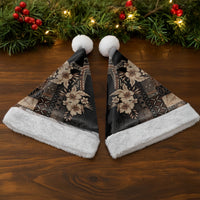 Samoa AIGA Mamanu Siapo Malu Motifs Christmas Santa Hat Black Ver LT7 - Polynesian Pride