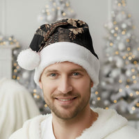 Samoa AIGA Mamanu Siapo Malu Motifs Christmas Santa Hat Black Ver LT7 - Polynesian Pride